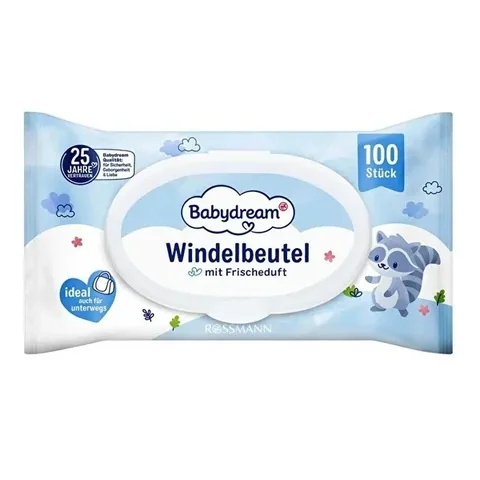 Babydream Dirty Diaper Garbage Bag Powder Scented 100 Pcs