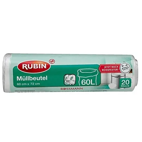 Rubin 60L Müllsäcke - Langlebig, Umweltfreundlich, 20er Pack