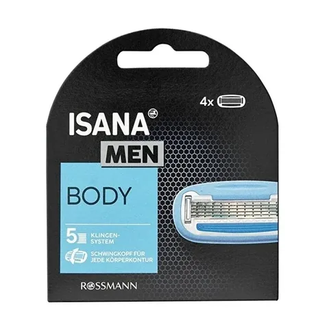 Isana شفرات حلاقة احتياطية للرجال من إيزانا، 5 شفرات، 4 قطع