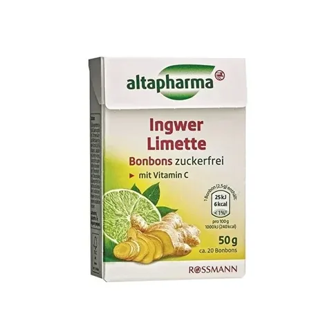 Altapharma Zuckersüße Ingwer-Limette Bonbons 50g