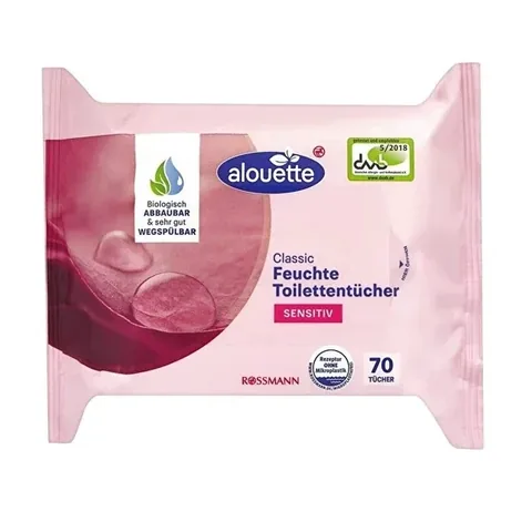 Alouette Feuchtes Toilettenpapier für empfindliche Haut, 70 Stück