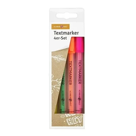 Schreibwelt 4-Farben Textmarker Set - Lebendige Marker