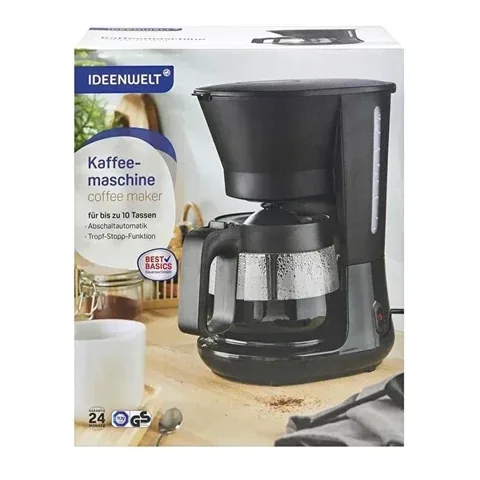 Kaffeekocher 10 Tassen mit Glaskanne und Aromadiffusor von Ideenwelt