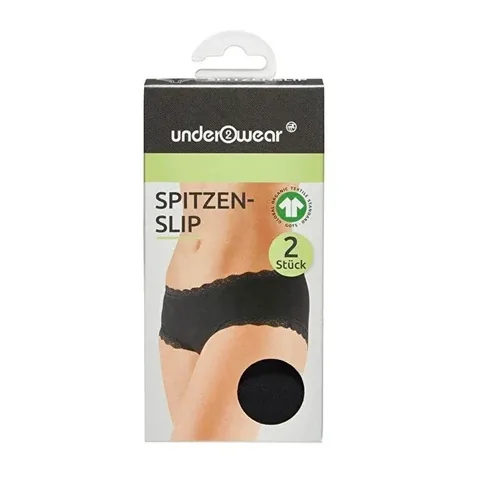 Spitzen Damen Slip Unterhosen 2er-Pack