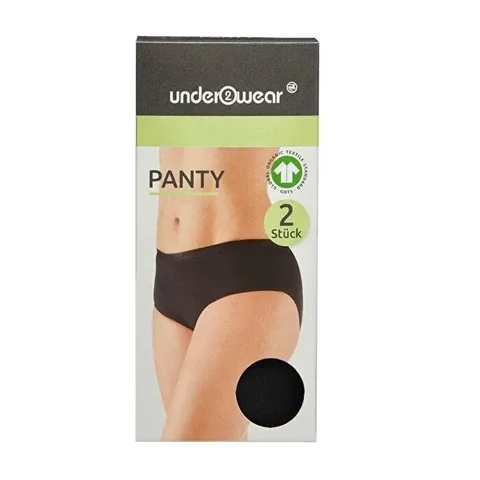 DP Damen Baumwollmischung Schwarze Panty Slips 2er-Pack