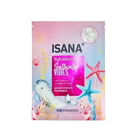 Isana قناع إيزانا ستارفيش الورقي مع حمض الهيالورونيك والأعشاب البحرية