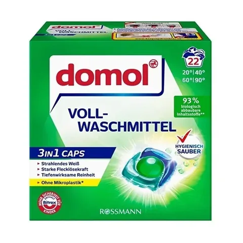 Капсулы для стирки Domol 3в1 белые 22 стирки 517 г