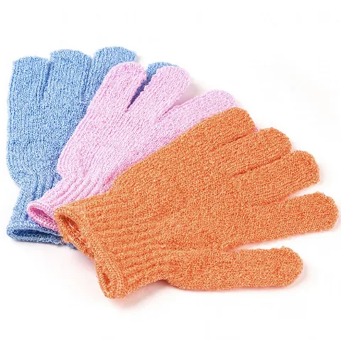 Peeling- und Badehandschuhe in verschiedenen Farben