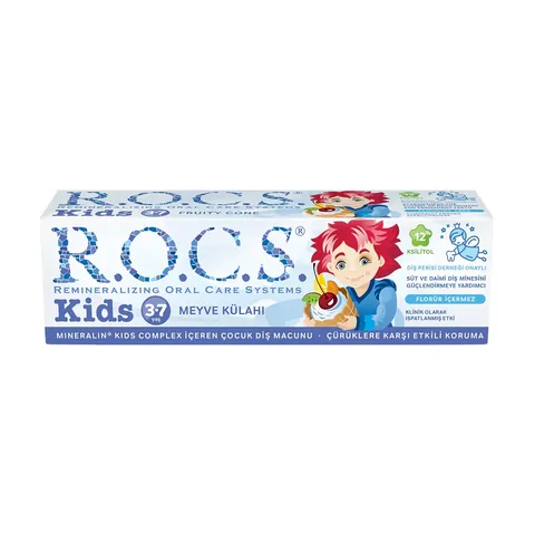 ROCS Kids 3-7 Years Fruity Children's Toothpaste (Fruit Cone) 35ml