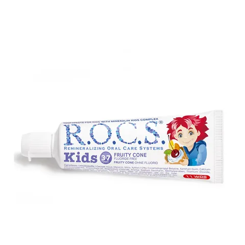 ROCS Kids 3-7 Years Fruity Children's Toothpaste (Fruit Cone) 35ml