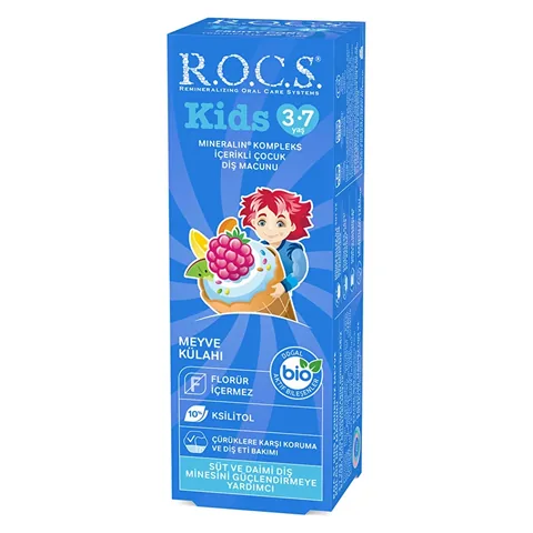 ROCS Kids 3-7 Years Fruity Children's Toothpaste (Fruit Cone) 35ml