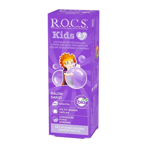 Rocs Kids 4-7 Years Old Bubble Gum Flavored 35 ml Toothpaste