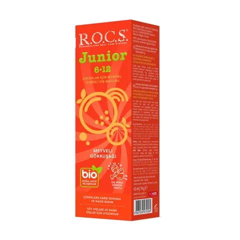 Rocs Junior Toothpaste for Children 6-12 Years Old (Fruity Rainbow) 60 ml