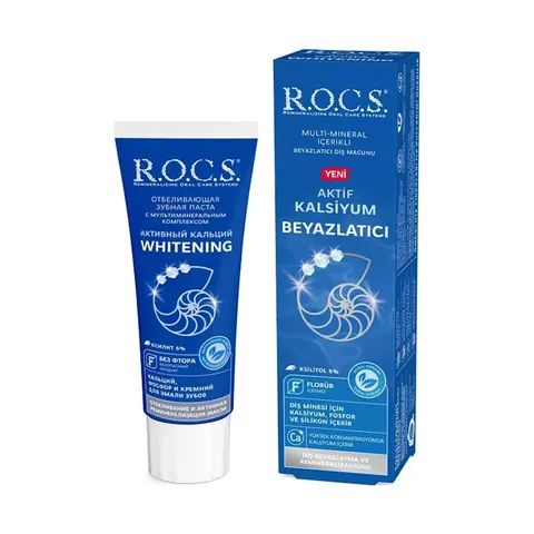 Rocs معجون أسنان روكس أكتيف كالسيوم لتبييض الأسنان 75 مل