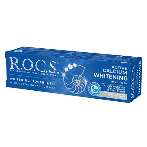 Rocs معجون أسنان روكس أكتيف كالسيوم لتبييض الأسنان 75 مل