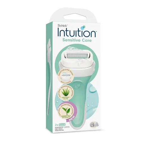 Schick Intuition أداة موس الحلاقه والرغوه بالصبار وفيتامين اي من شيك انتيوشن 2 قطعة