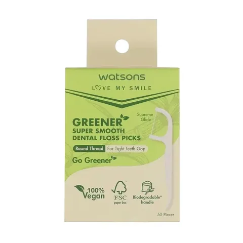 Watsons Greener Super Smooth Zahnseide Zahnstocher - 50 Stück