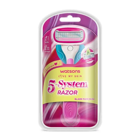 Watsons Damen 5-Klingen Rasierer Set mit 2 Ersatzklingen