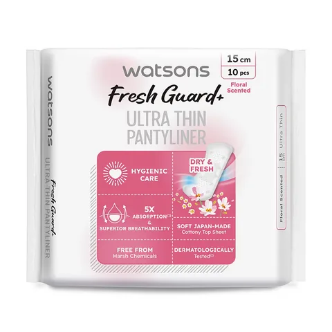 Прокладки ежедневные Watsons Fresh+ ультратонкие с цветочным ароматом 10 шт.