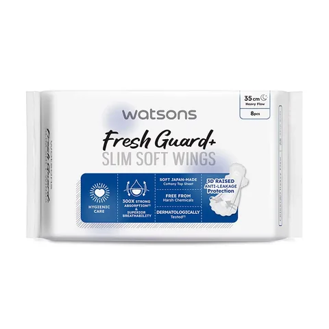 Watsons واتسونز فريش جارد+ سليم سوفت نايت عبوة من 8 قطع