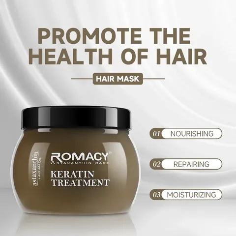 Keratin Treatment Mask with Argan Oil Enhanced with Astaxanthin from Romasi – 500 ml