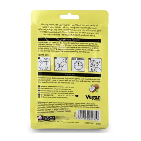 Moisturizing Coconut Oil Hand Mask by Beauty Formulas