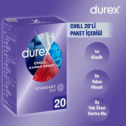 Durex Chill Kondome 20er Pack - Ultra-Dünn, Kühlende Sensation