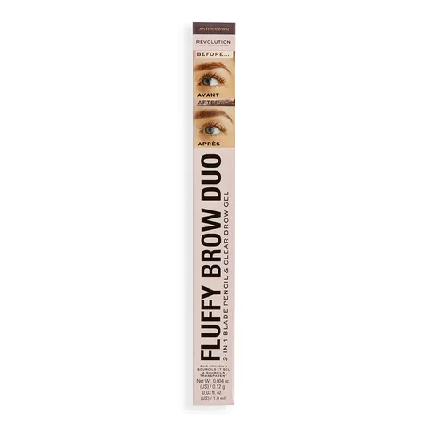 Revolution Fluffy Brow Duo Brow Pencil And Brow Mascara Ash Brown