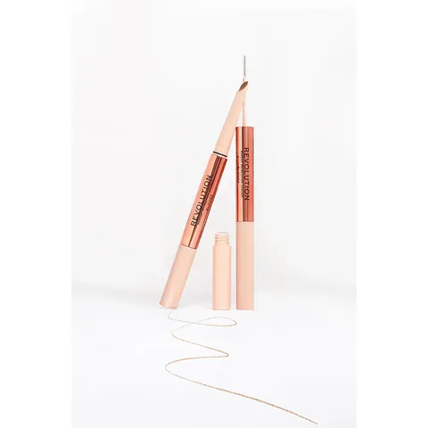 Revolution Fluffy Brow Duo Brow Pencil And Brow Mascara Dark Brown