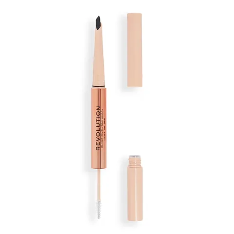 Revolution Fluffy Brow Duo Brow Pencil And Brow Mascara Dark Brown