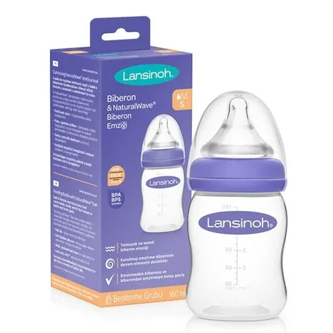 Lansinoh Feeding Bottle And Naturalwave Bottle Nipple 160 ml