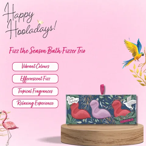 Dirty Works Ho Ho Flamingo 3-Pack Bath Ball 240 g