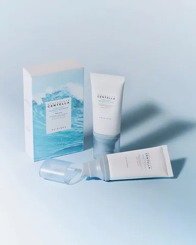 Two Bottles of Cica Serum Water Sunscreen with Centella from Skin 1004 - 50+50 ml