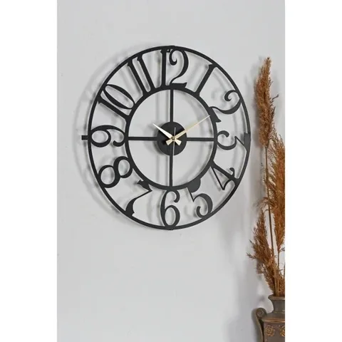 Muyika Bonni 41cm Metall Schwarz Wanduhr - Lautloses Mechanismus
