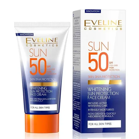 كريم واقي الشمس SPF 50 وتفتيح البشرة 50 مل من إيفلين Eveline