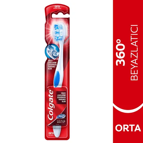 Colgate 360 Sichtbar Weiß Zahnbürste mit Aufheller und Reiniger