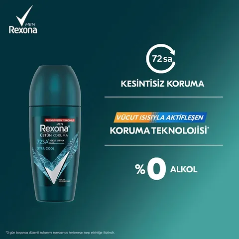 Rexona Superior Protection Men's Roll On Deodorant Xtra Cool 72 Hours Continuous Protection 50 ml