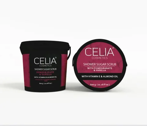 Сахарный скраб для лица и тела с гранатом и ванилью 600г от Celia