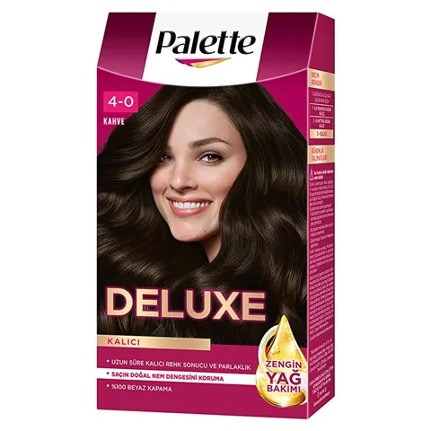 Palette Deluxe 4-0 Braun Haarfarbe mit Glanz- und Pflegeölen