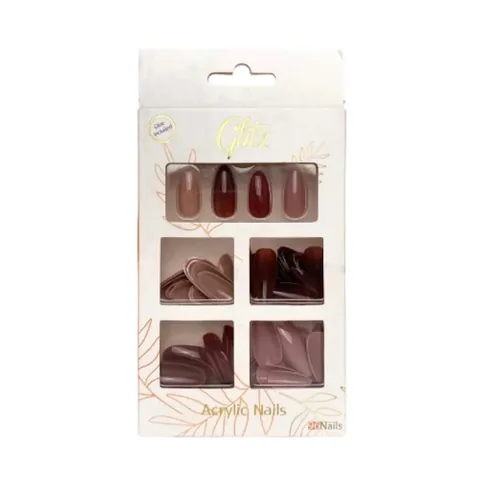 Glitz 96-teiliges Ombre Acrylnagelset mit Flüssigkleber von Glitz