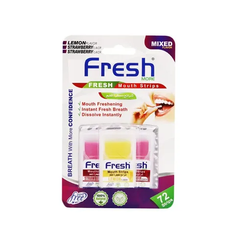 Fresh Mouth Streifen Mor Erdbeer- und Zitronengeschmack, 72 Streifen von Fresh Mouth