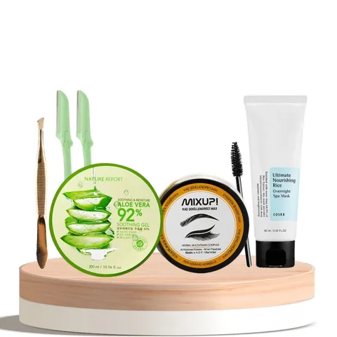 Gesichts- und Augenbrauenpflege-Set - 4 Produkte