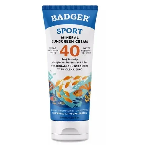 Солнцезащитный крем без запаха Badger Clear Zinc SPF 40 87 мл