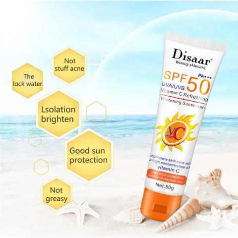 Desar Sunscreen Cream SPF 50 and Skin Brightening with Vitamin C, 50g
