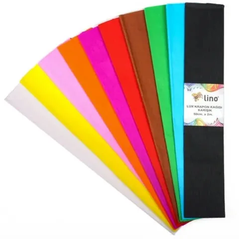 Lino Lux 10er Pack Krepppapier - 10 Farben, 50x200 cm