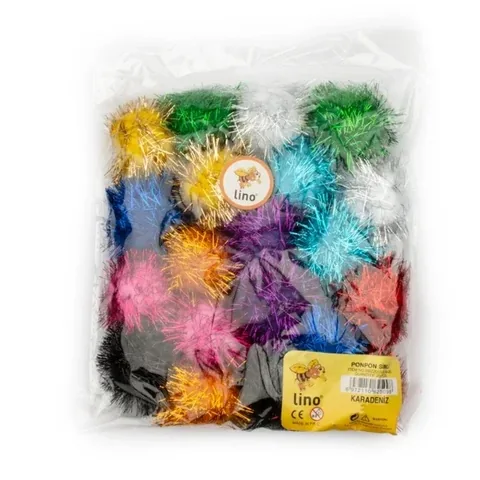 Glitzernde Pom-Poms 50mm - 20 Stück von Lino