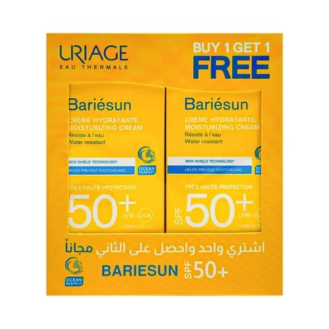 Uriage Paris Sun Protection Moisturizing Cream SPF 50 Water-Resistant 50 ml 1+1 Free