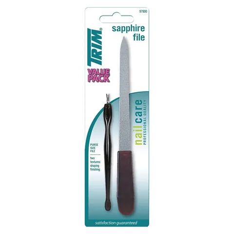 Trim Safir Nail File with Cuticle Pusher Gift