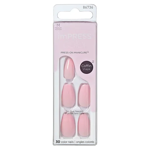 Impress Color Medium Coffin Shape Nails False Nails 86736
