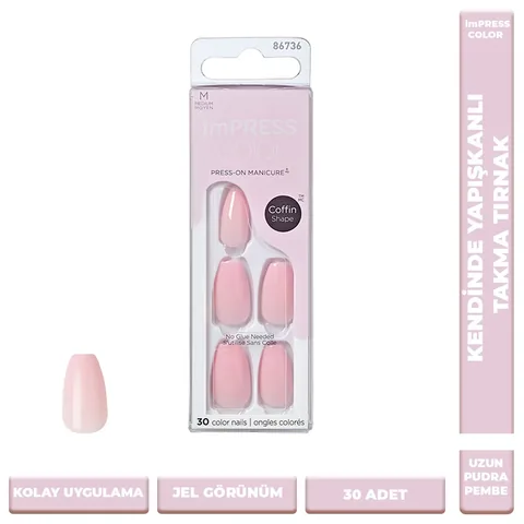 Impress Color Medium Coffin Shape Nails False Nails 86736